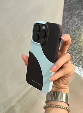 韩国简约黑色圈圈菲林适用iPhone17promax新款iPhone16promax苹果13手机壳17pro男女11个性情侣磨砂16pro高级