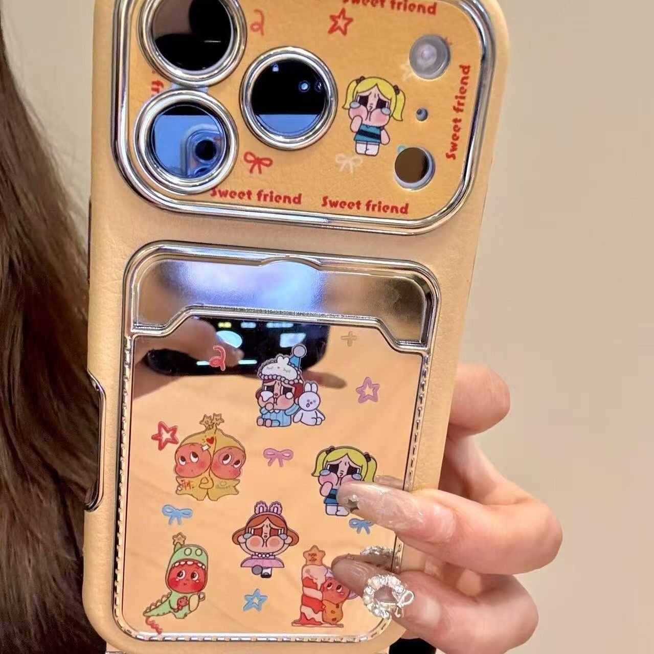 卡通可爱熏熏人哭泣女孩卡包适用iPhone17promax手机壳15新款17pro13创意全包防摔16pro超好看17保护套