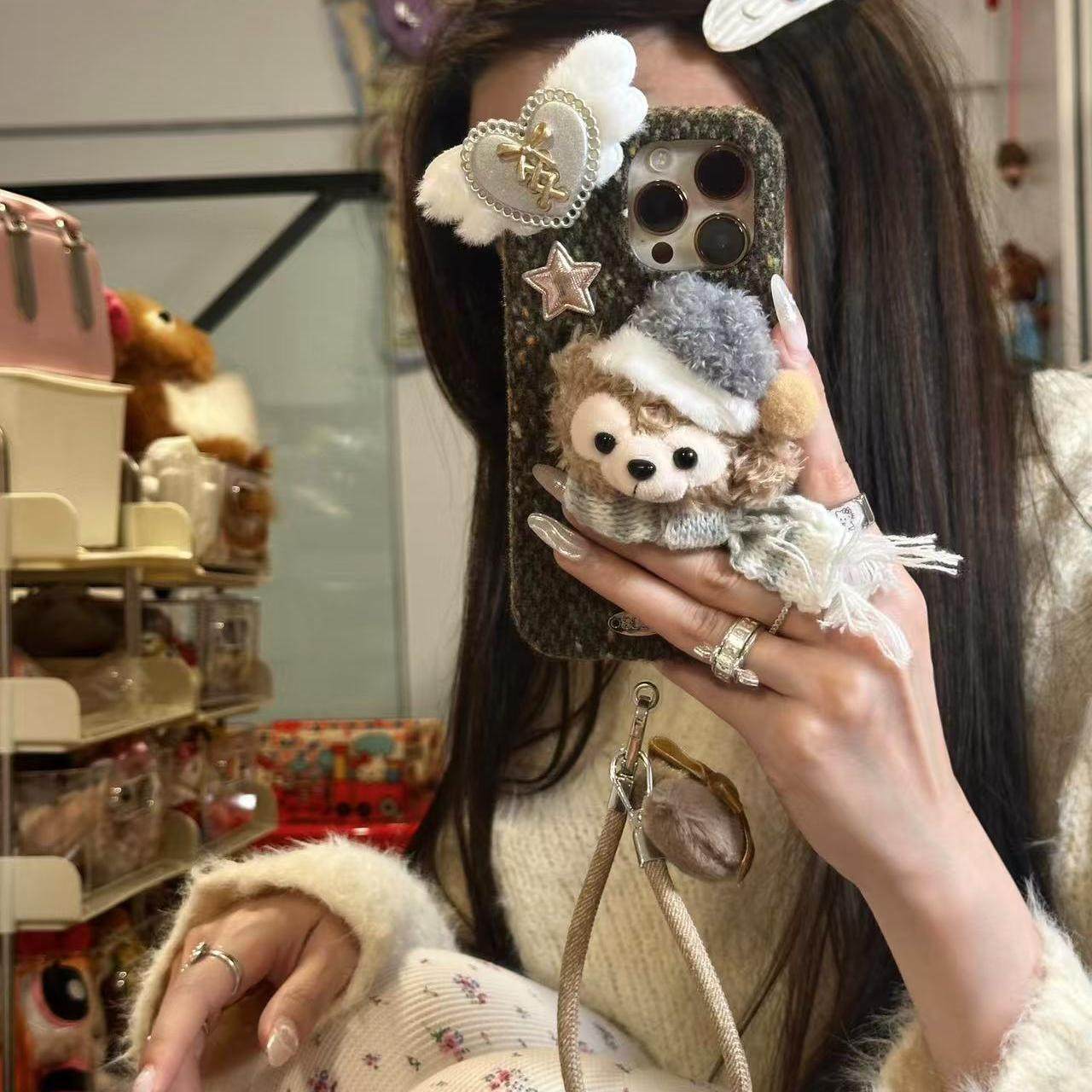 韩系ins风秋冬毛绒达菲熊雪莉玫适用iPhone16promax新款iPhone15promax苹果14手机壳13pro小众全包防摔保护套,3C数码配件,手机保护套/壳,淘宝优惠券,粉丝福利购,淘宝优惠卷
