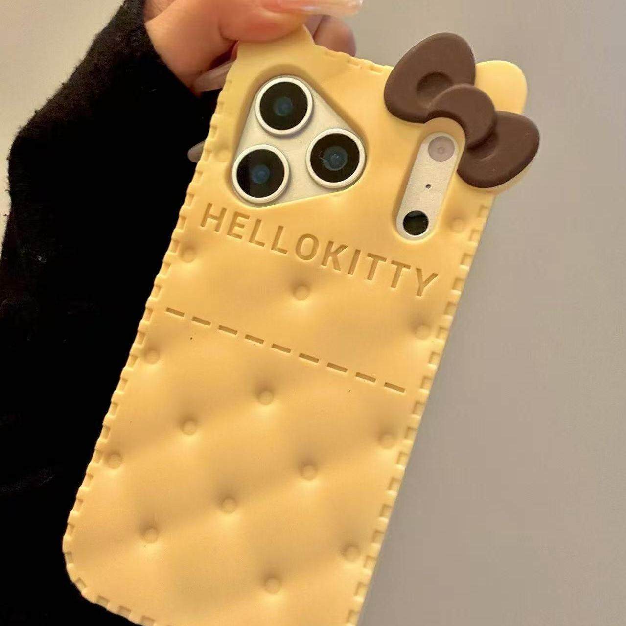 童趣创意饼干蝴蝶结猫咪适用iPhone17promax手机壳15新款17pro网红女款13创意全包防摔16pro超好看17保护套