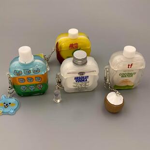 创意酷儿果冻瓶椰子水烈酒瓶子airpods保护壳挂件airpodspro耳机套适用于苹果airpods2无线蓝牙ins韩系4代