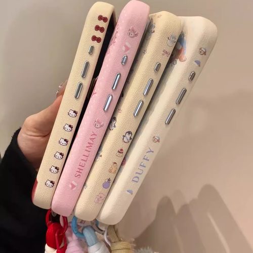 卡通可爱小熊动物适用iphone16pro手机壳苹果16新款15创意14pro女款13超火15promax皮纹防摔保护套公仔挂绳