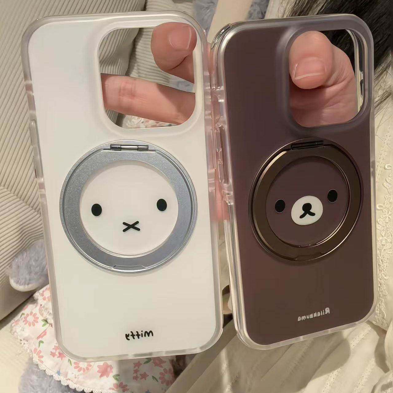 白底兔子表情英文360旋转支架适用iPhone17promax手机壳15新款17pro网红女款13防摔16pro超好看17保护套,3C数码配件,手机保护套/壳,淘宝优惠券,粉丝福利购,淘宝优惠卷