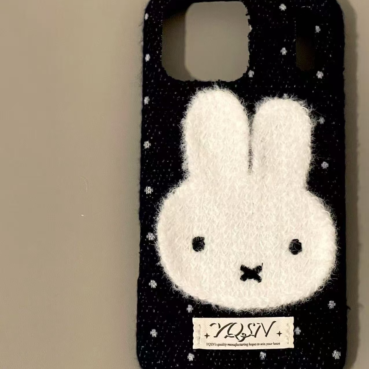 可爱牛仔毛毡波点米菲兔适用iPhone17promax手机壳15新款17pro网红女款13创意全包防摔16pro超好看17保护套