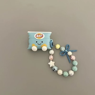 jellycat可爱立体薯片包装袋带手链适用于AirPods4苹果无线蓝牙耳机壳1/2代硅胶AirPods3代防摔Pro2代保护套