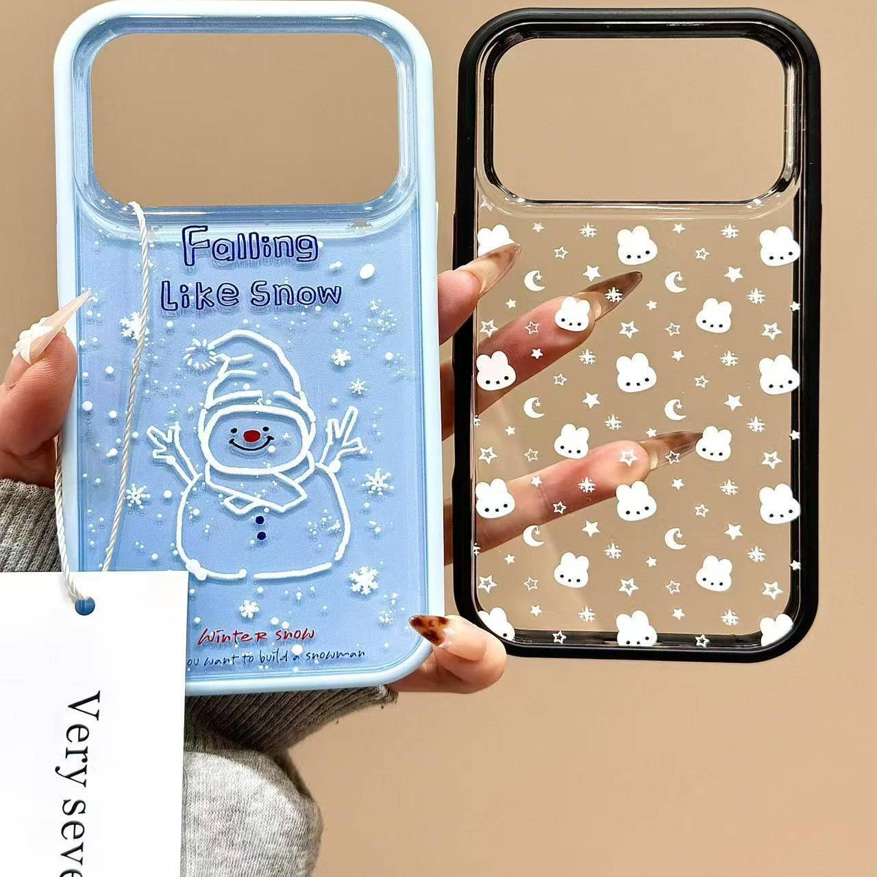 冬日ins雪花雪人星星月亮兔子适用iPhone17promax手机壳15新款17pro13创意全包防摔16pro超好看17保护套