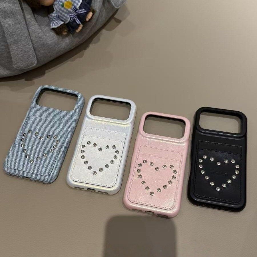 创意秋冬皮质爱心卡包适用iPhone17promax手机壳15新款17pro网红女款13创意全包防摔16pro超好看17保护套,3C数码配件,手机保护套/壳,淘宝优惠券,粉丝福利购,淘宝优惠卷