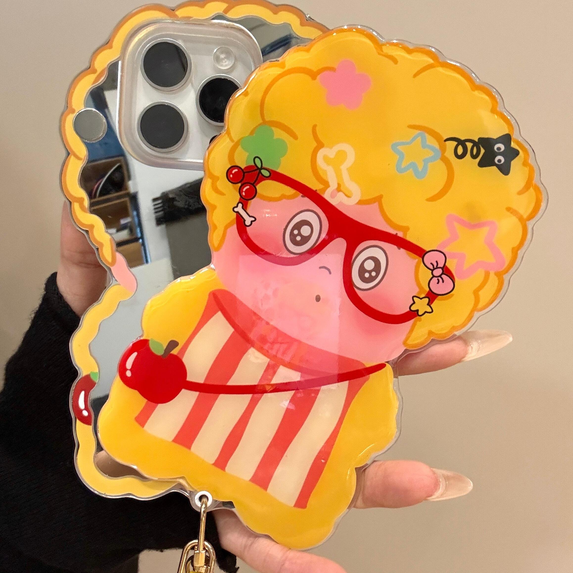 卡通爆米花头苹果挎包可爱星星人适用于iphone16promax苹果14手机壳15新款15pro女16可爱13pm童趣防摔硬壳女