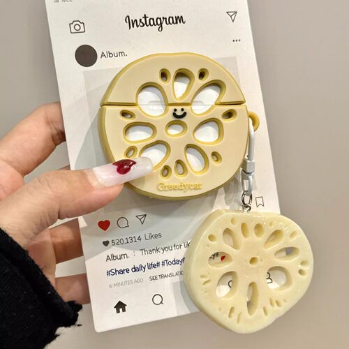 ins可爱搞怪创意立体莲藕苹果蓝牙耳机壳适用AirpidsPro趣味少女心Airpods3代防摔硅胶Airpods4代小众高级感