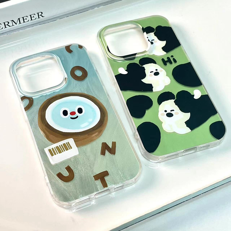 ins风夏日椰子小狗羽纱imd适用iPhone15promax手机壳苹果13新款小米14pro小众华为p70pro防摔不会撞壳12女11