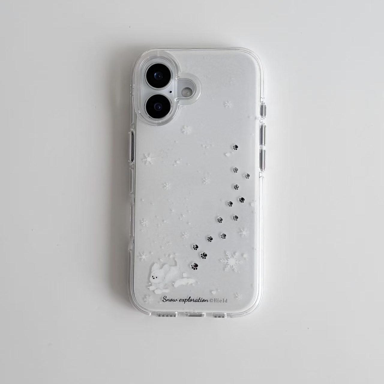 软萌冬天踏雪小狗印花适用iPhone17promax手机壳15新款17pro网红女款13创意全包防摔16pro超好看17保护套