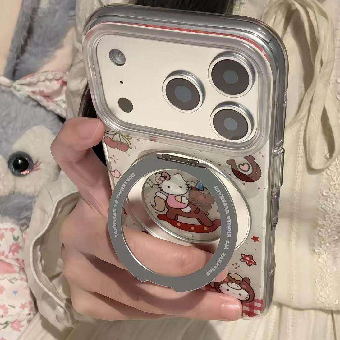 红格纹拼接帽子摇摇小马猫支架适用iPhone17promax手机壳15新款17pro13创意全包防摔16pro超好看17保护套,3C数码配件,手机保护套/壳,淘宝优惠券,粉丝福利购,淘宝优惠卷