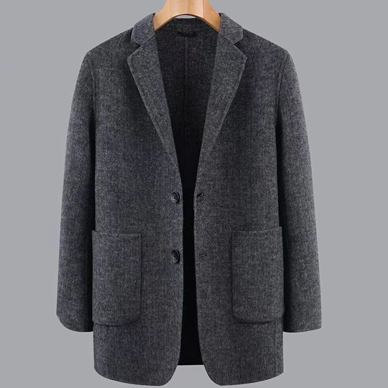秋冬季薄款帅气韩版毛呢西服复古休闲潮流小西装外套男士保暖上衣