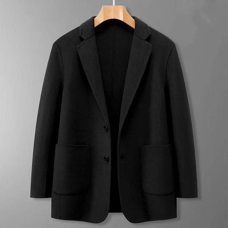 2025新款冬季帅气韩版毛呢西服复古休闲潮流小西装外套男保暖上衣