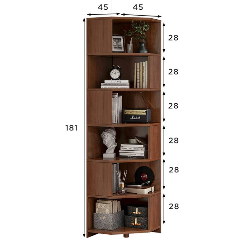 客厅转角墙角柜家用落地书架卧室多功能拐角书架置物架