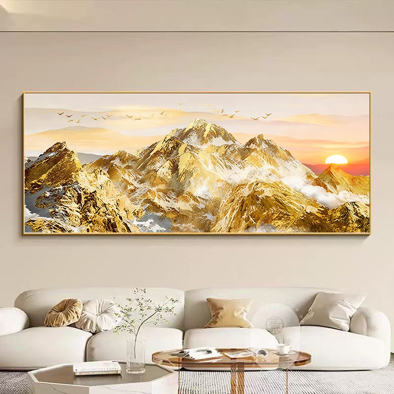 日照金山山水画轻奢油画