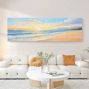 饰画现代横幅风景挂画纯手工画 客厅装 YC.ART手绘油画 晨曦之光