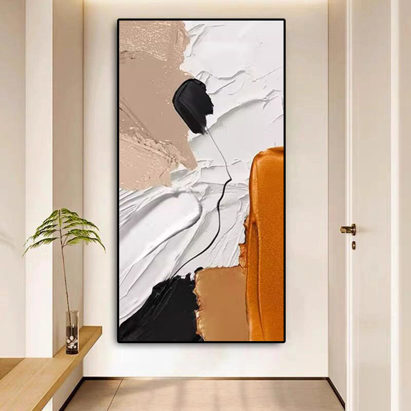 手绘油画抽象立体客厅背景墙装饰画玄关挂画高级感肌理画餐厅壁画图片