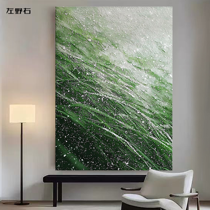 青宸现代简约手绘油画绿色