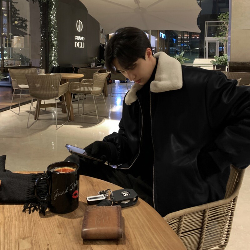 现货~ins宽松PU皮棉服宽松大毛领棉衣皮棉袄XZ815-4-A033P135,男装棉衣,星座716A（原星座815-4）
