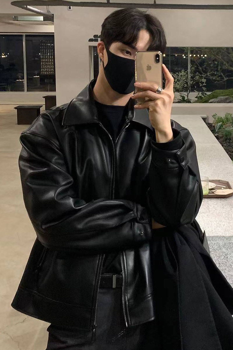 春~ins风简约个性休闲pu皮夹克外套xz815-4-PY60-P100,男装夹克,星座716A（原星座815-4）