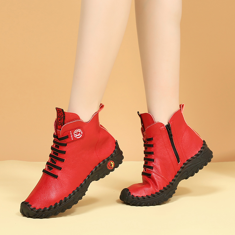 森柏文女鞋2025新款春秋单鞋厚底软底软面妈妈鞋广场舞鞋舞蹈鞋