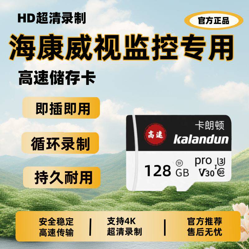 适用海康威视监控摄像头内存卡128g存储卡高速fat32专用sd卡 TF卡
