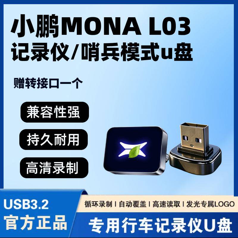 适用于小鹏MONA M03行车记录仪专用U盘哨兵模式汽车车载储存优盘.