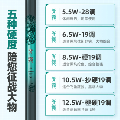 香港名伦旗舰官方旗舰店青龙攻鱼竿超轻硬28调19调8H10H黑坑鲢鳙