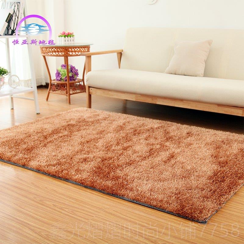 正品客厅地毯茶几毯室间满简铺韩国丝约卧纯色床边房欧式垫子定制