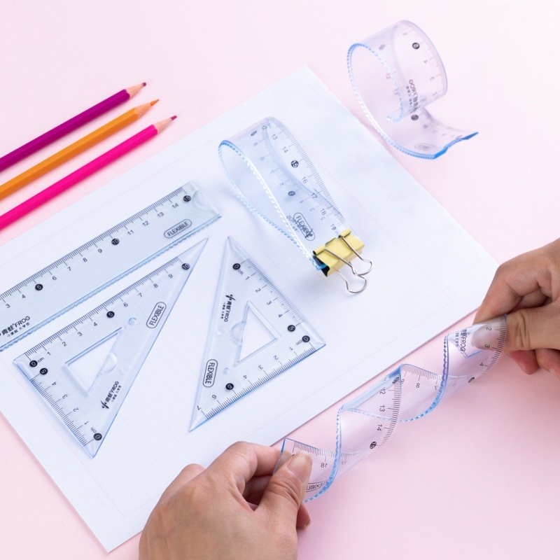 小学生尺子一套装15cm厘米软尺全套儿童直尺日常学习绘图用品