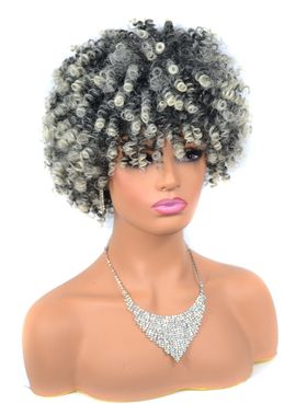 Afro Kinky Curly Wigs 小螺丝卷假发头套蓬松爆炸头非洲假发
