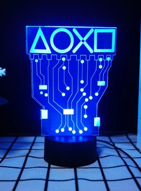 新款小夜灯3d立体创意七彩变色电竞房间xbox周边装饰灯gameover