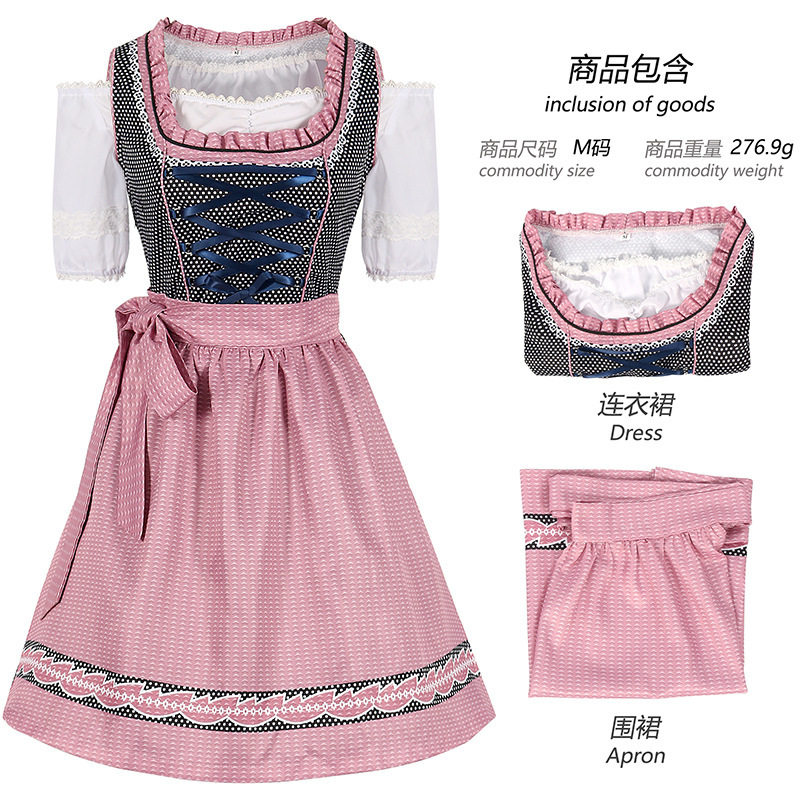 万圣节女仆制服巴伐利亚演出服大码德国慕尼黑啤酒节舞台表演服装