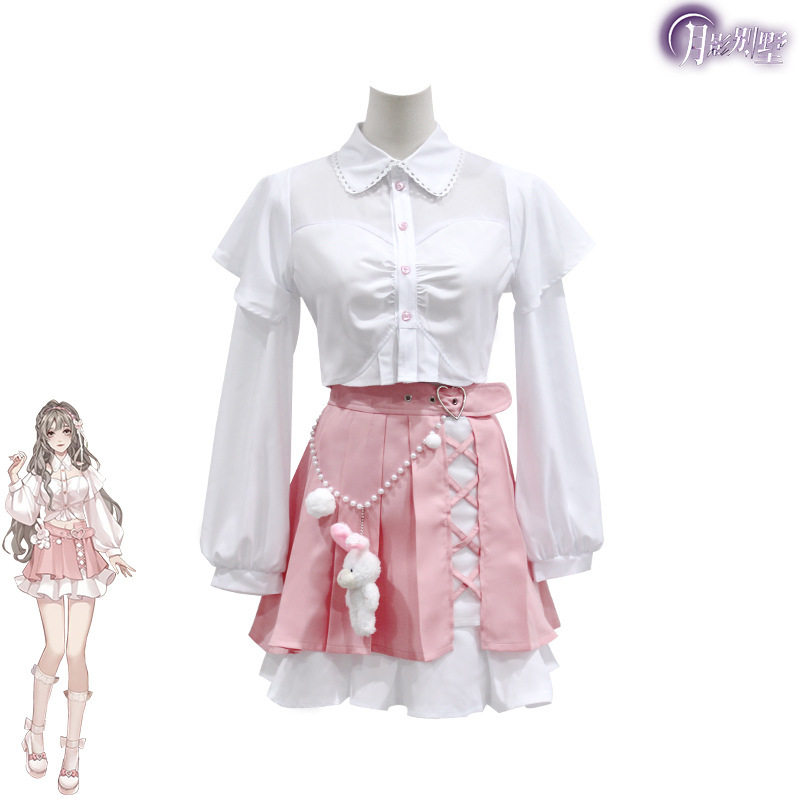 梵优cos服粉色安娜月影cosplay动漫全套服装常服演出服表演套装