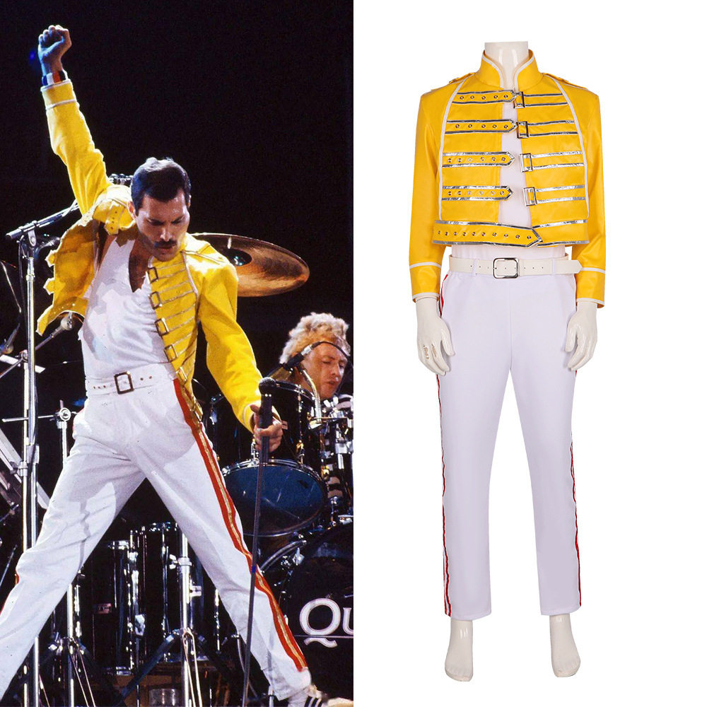皇后乐队主唱弗莱迪cos服FreddieMercury舞台表演服万圣节演出服