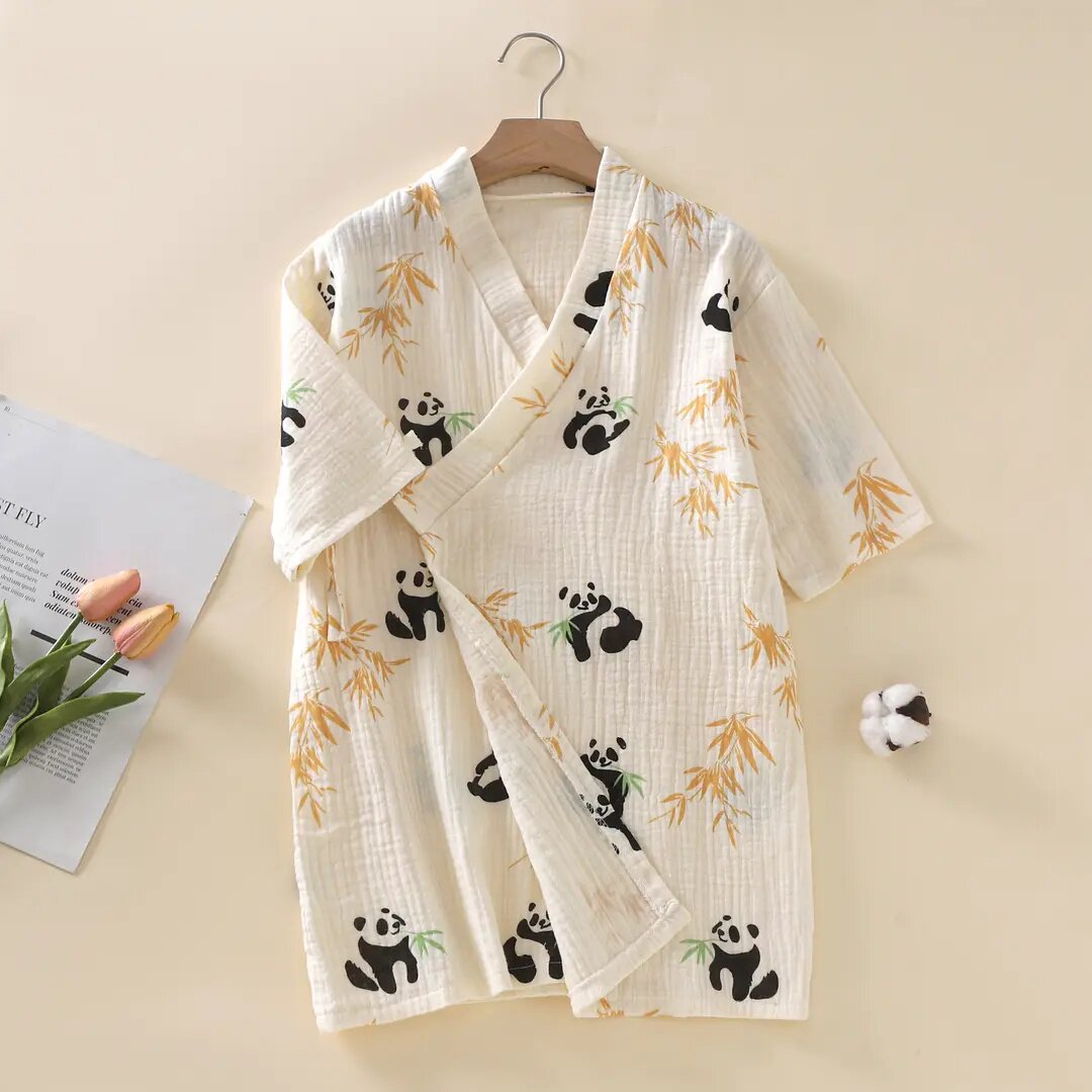 A类100%棉儿童睡衣夏季薄款浴巾浴袍宝宝卡通家居服睡袍空调服