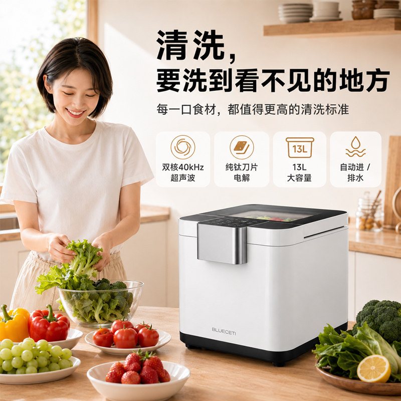 蓝力鲸超声波果蔬清洗机家用台式图片