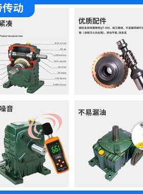 WPWO减速机蜗轮o蜗杆减速器卧式变速箱涡轮减速齿轮箱小型铁壳