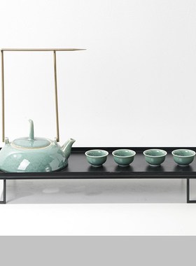 新中式样板间售楼处茶室茶桌陶瓷茶具摆件酒P店客厅茶几软装饰品