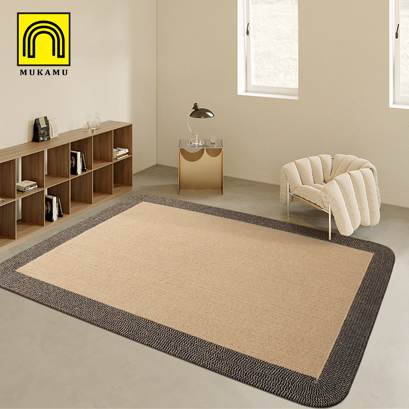 厚黄麻地毯客厅茶几沙发毯手工编织现代简约家用卧室书房地垫定制