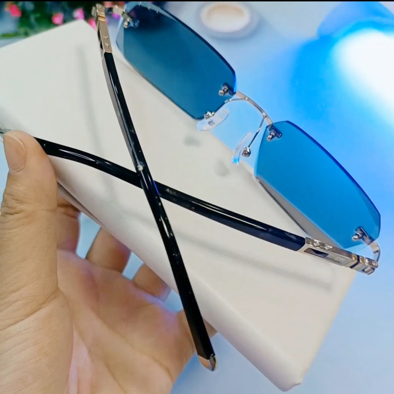 配变色近视眼镜男75/100/150/200/250/300/500度无框平光散光眼镜