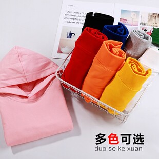儿童卫衣定制男女班服连帽长袖加绒圆领套头幼儿园外套个性印logo