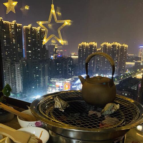 一次性烧烤网粗丝包边炭火网格围炉煮茶烤肉网子免洗圆形篦子烤架