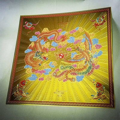 中秋折塔龙凤金柱金色纸