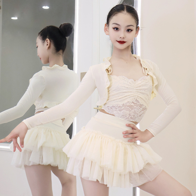拉丁舞服女童练功服2026春夏新款儿童高级感演出服少儿舞蹈裙套装