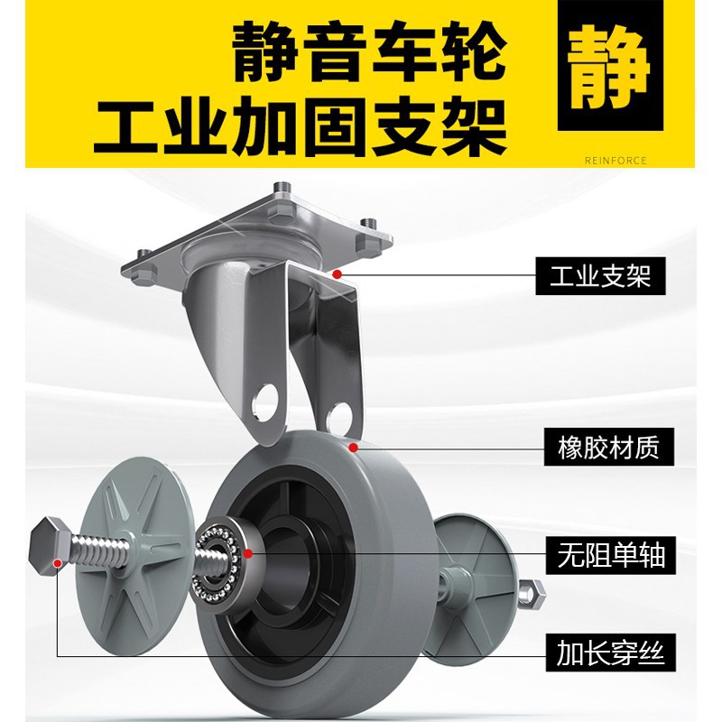 钢板小推车拉货轻型家用平板手推车搬运车可折叠静音便携工地拖车