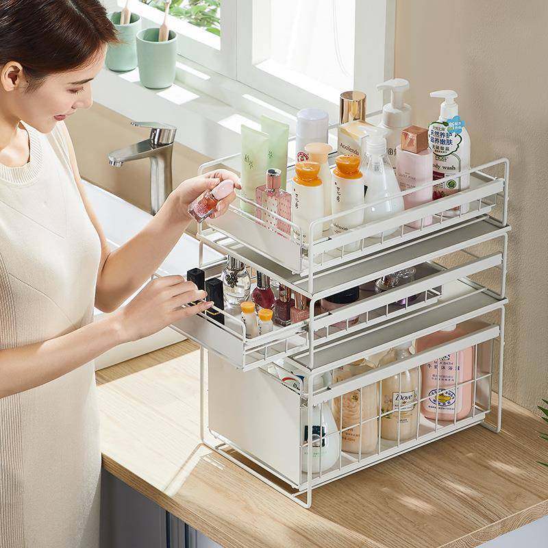 日式厨房下水槽置物架抽拉式家居用品抽屉橱柜碗碟分层储物收纳架,收纳整理,书桌收纳置物架,淘宝优惠券,粉丝福利购,淘宝优惠卷