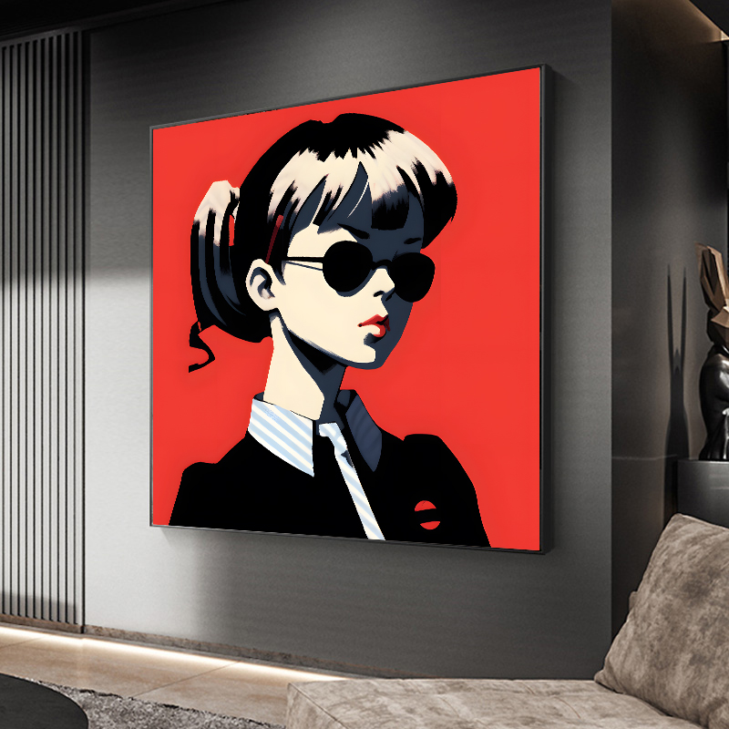 原创时尚潮流趣味人物头像装饰画简约客厅沙发背景墙挂画酒店壁画图片