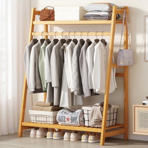 微竹希语楠竹衣帽架子收纳置物架